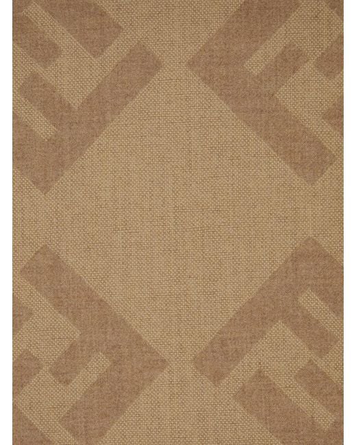 Fendi Natural Scarf With Fringed Hem And All-Over Ff Motif for men