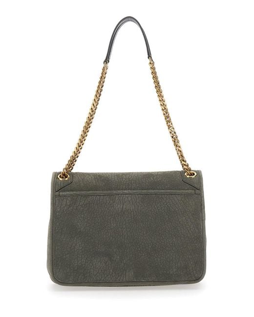 Saint Laurent Gray 'Niki' Shoulder Bag With Cassandre Plaque On The Fr