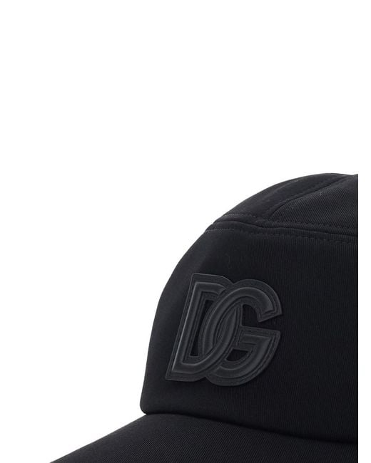 Dolce & Gabbana Blue Baseball Cap With Logo Patch On The Front for men