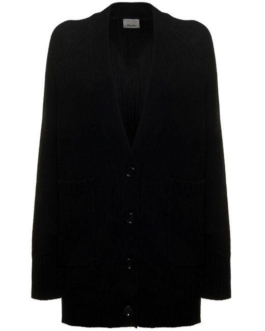 Allude Black Wool And Cashmere Cardigan