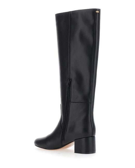 Twinset Black Knee High Boots With Round Toe