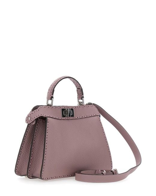 Fendi Purple 'Peekaboo Iseeu Small' Handbag With Shoulder Strap