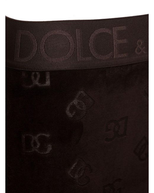 Dolce & Gabbana Black Dg Velvet Leggings