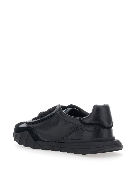 Dolce & Gabbana Black 'Athletic' Low Top Sneakers With Logo Patch On T for men