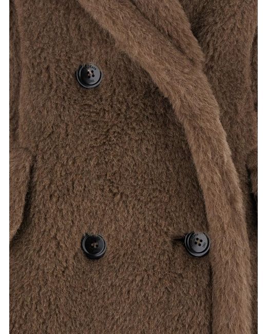 Max Mara Brown Sleeveless Coat With Wide Classic Lapels