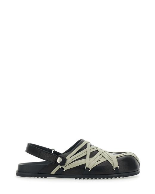 Rick Owens Multicolor 'Megalace' Mules With Oversize Decorative Laces And Rear Touch-Strap Closure for men