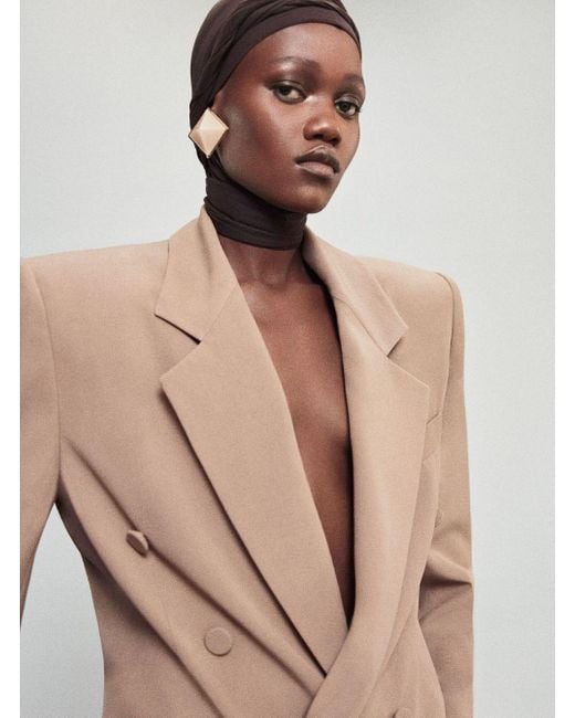 Saint Laurent Brown Double Breasted Jacket With Classic Lapels
