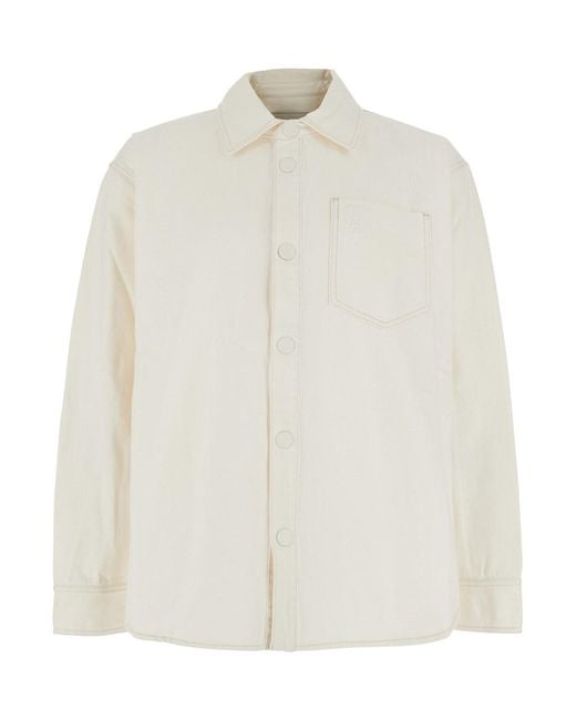 AMI White Overshirt Ami De Coeur With Classic Collar And Long Sleeves for men