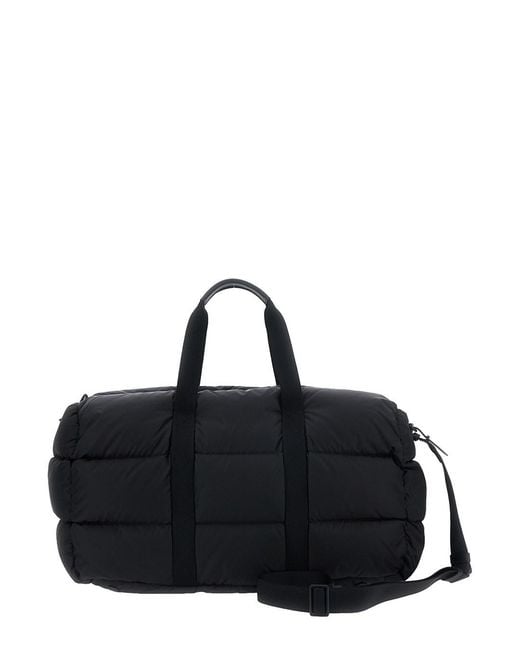 Moncler Black Suitcase With Adjustable Shoulder Strap And Logo Patch O for men