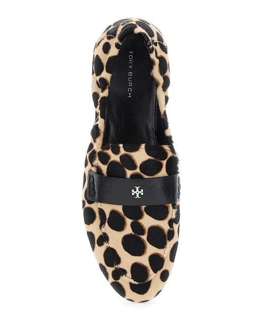 Tory Burch White Loafers Leather Animal Print
