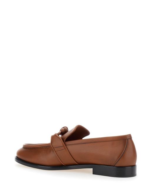 Bottega Veneta Brown Loafers With Knot Detail On The Front for men