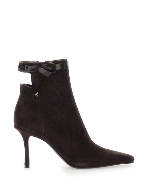 Jimmy Choo Black 'Camie' Ankle Boots With Knot Detail