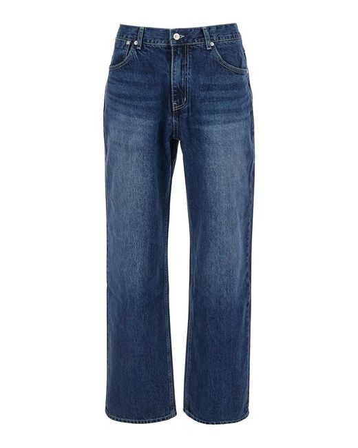 AFTER PRAY Blue 'Essentia' Jeans With Logo Patch On The Rear for men