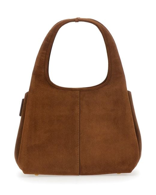 COACH Brown Shoulder Bag Suede Lana