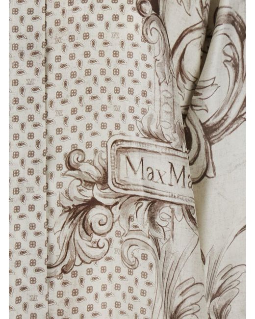 Max Mara White Printed Silk Twill Shirt