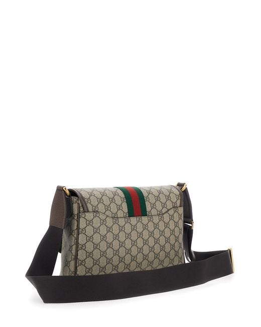 Gucci Natural Crossbody Bag "Ophidia" With Gg Canvas Tech Fabric For for men