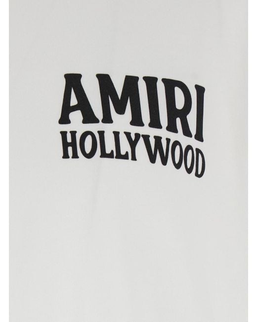 Amiri White Jazz Wolf Crewneck T-Shirt With Logo Lettering for men
