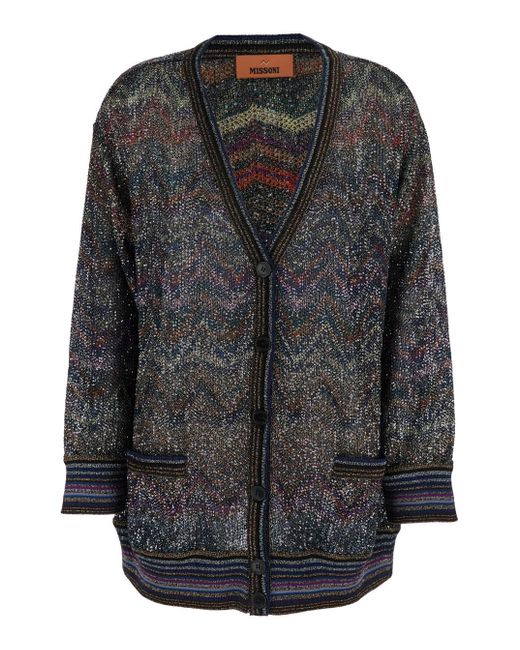 Cardgian Con Scollo A V E Paillettes Applicate All Over di Missoni in Black