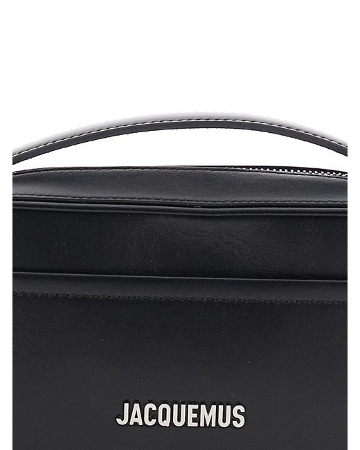 Jacquemus Black 'Le Baneto' Handbag With Logo Lettering On The Front for men