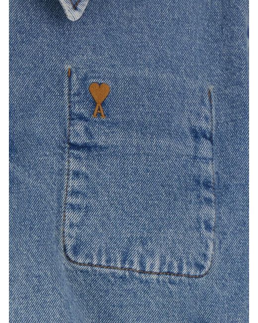 AMI Blue Jacket With Adc Embroidery On The Front And Logo Patch On The Rear for men