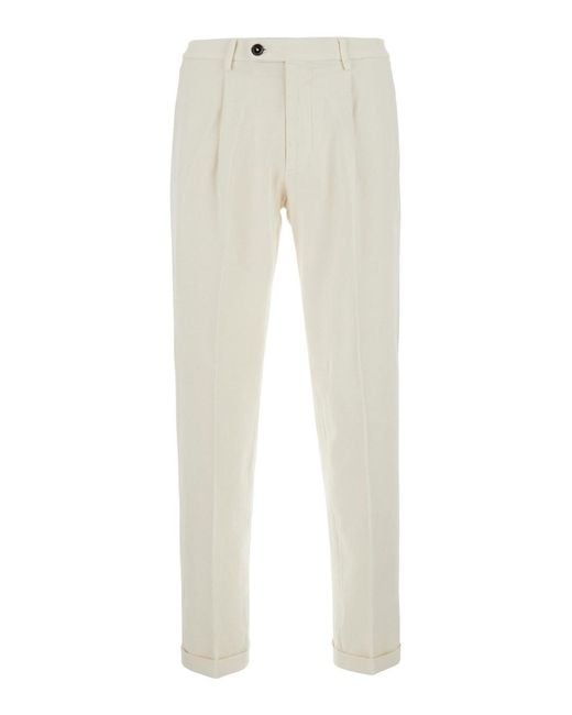 Michael Coal Natural Pants With Side Pocket And Contrast Details for men