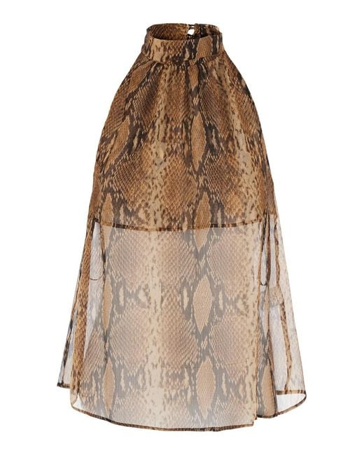 Le Plain Brown Top Characterized By Tortoiseshell Print