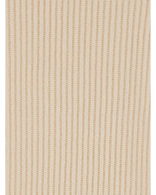 Brunello Cucinelli White Crew Neck Sweater With Ribbed Design for men