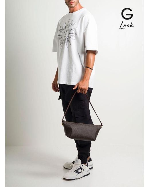 Saint Laurent Metallic Shoulder Bag With Buckle With Embossed Logo And All-Over Cassandre Embroidery for men