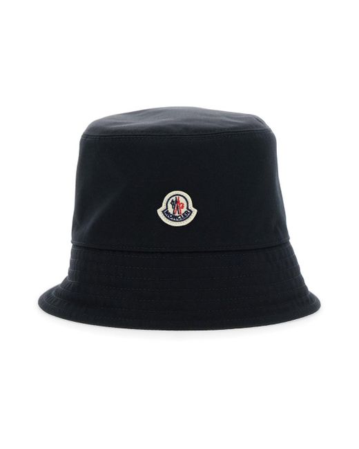 Cappello Da Pescatore Con Tesa Larga Bassa E Patch Logo Sul Fr di Moncler in Black