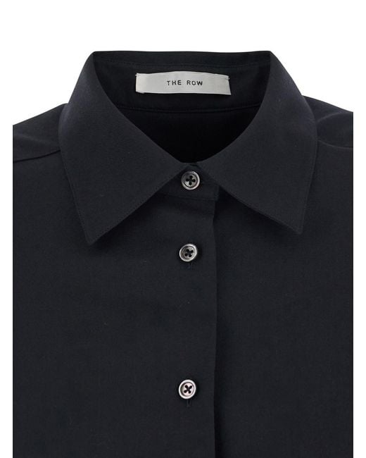 The Row Blue “Luka” Shirt With A Classic Collar And Long Sleeves