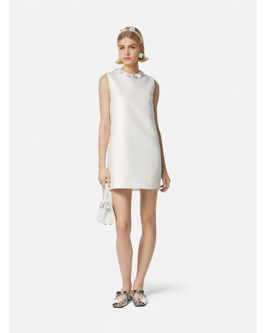Versace White Sleeveless Mini Dress