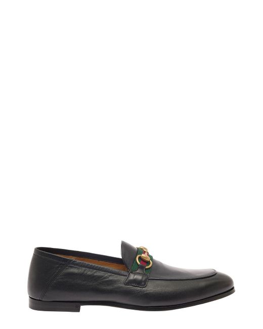 Gucci White 'Brixton' Loafers With Horsebit Detail for men