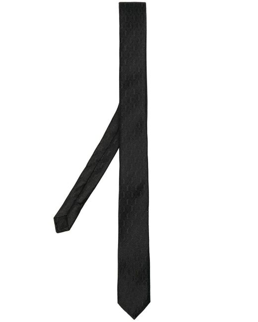 Saint Laurent Black Tie Cravate Monogram for men