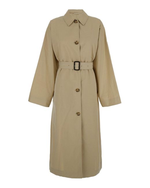 Totême  Natural Trench Coat With Matching Belt