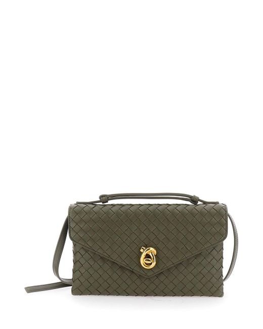Borsa A Tracolla 'Knot Lock' Con Motivo Intrecciato E C di Bottega Veneta in Green