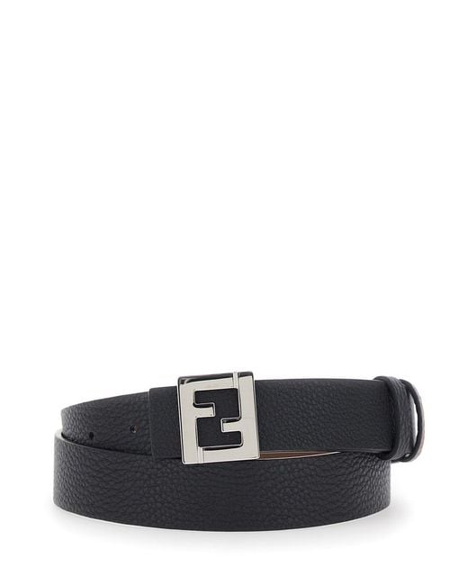 Fendi Multicolor 3 Cm Pelle Ff Metal Reversibile for men