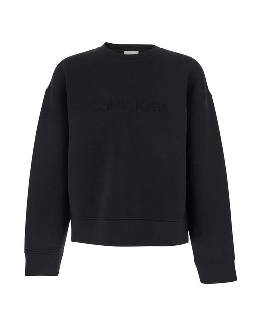 Calvin Klein Blue Crewneck Sweatshirt Tech Fabric for men