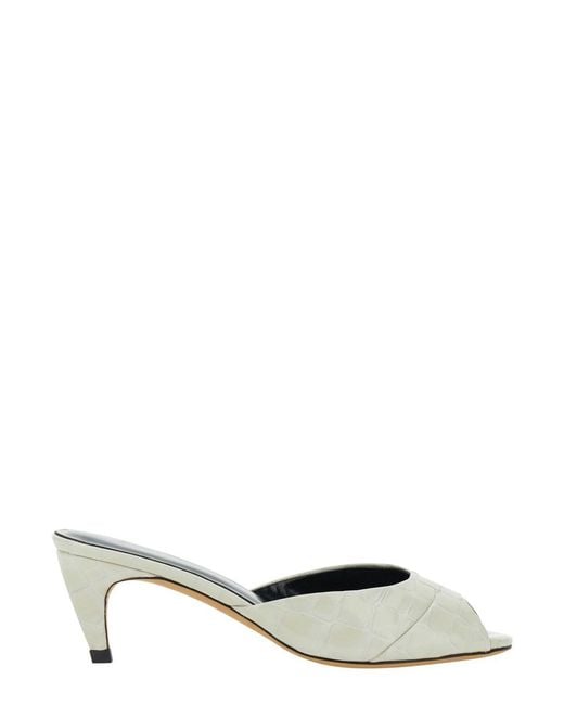 Jude White 'Cave' Heeled Sandals With Cut-Out