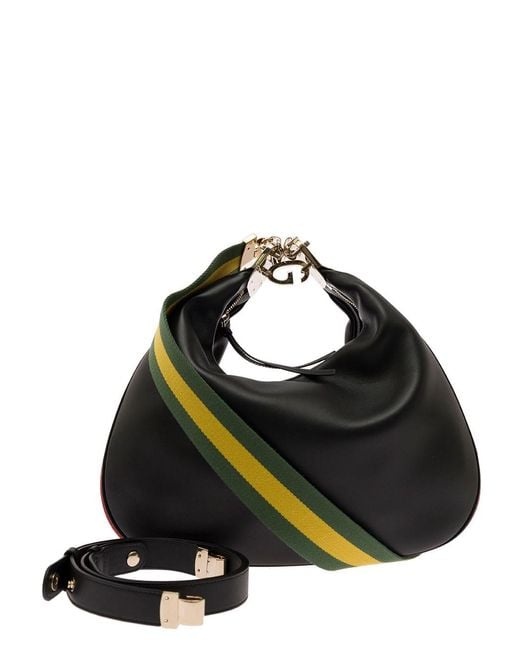 Gucci Black Handbag G Gancio Aria Calf/ns
