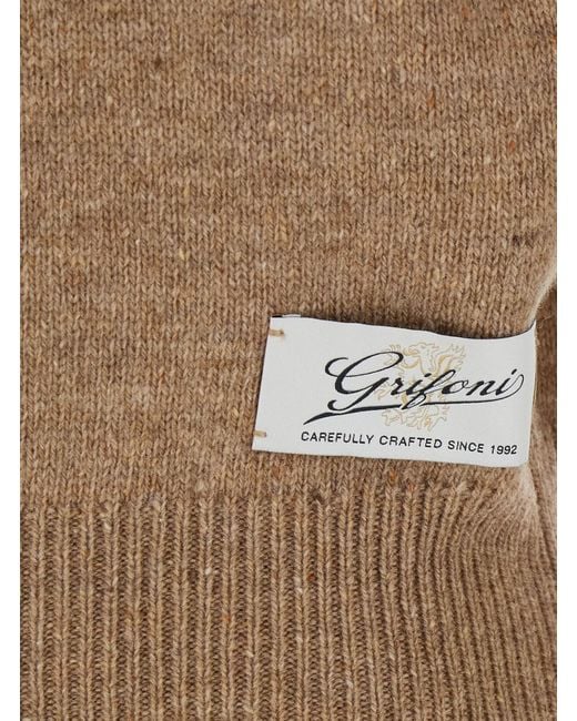 Grifoni Brown Wool Zip Pull