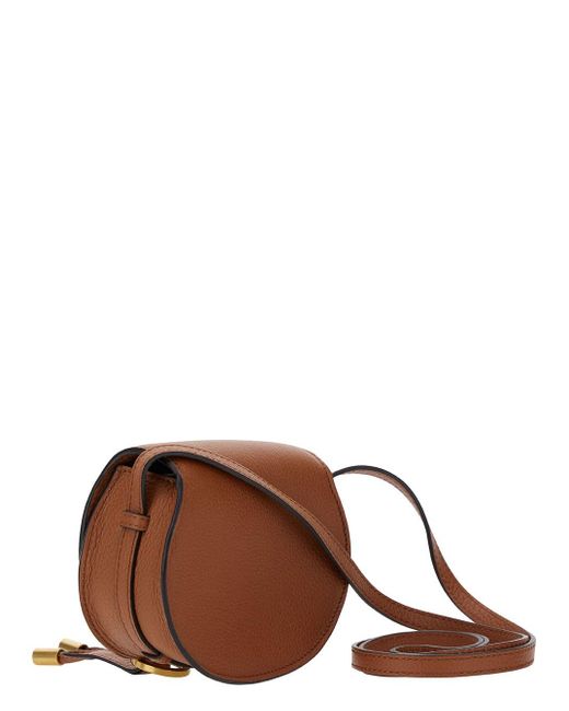 Chloé Brown 'Nano Marcie' Leather Saddle Bag