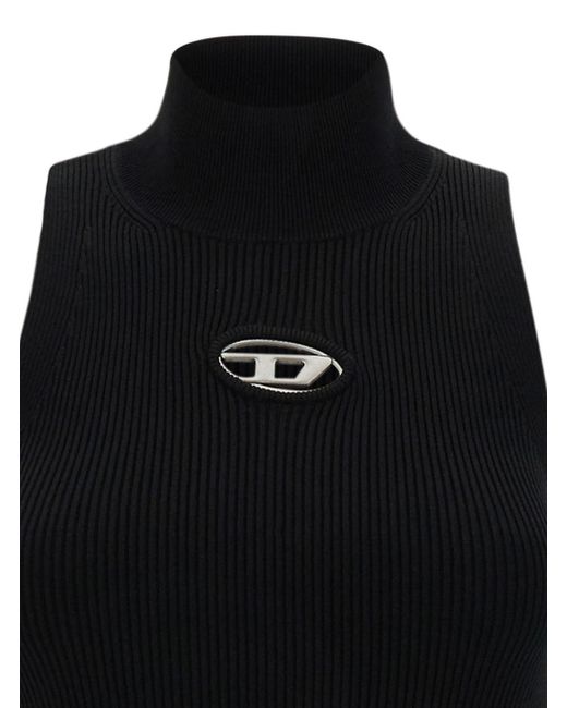 DIESEL Black Mini Dress With Oval D Cut Out Detai