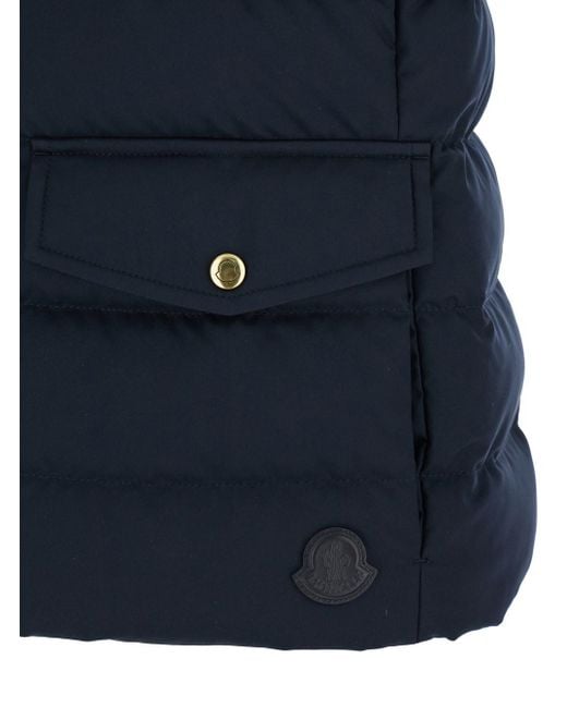 Gilet 'Besset' A Collo Alto Con Due Tasche Con Patta E Bottone di Moncler in Blue