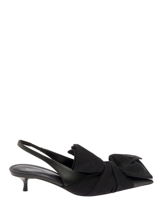 Balenciaga Black Slingback With Shirt Cuff Insert