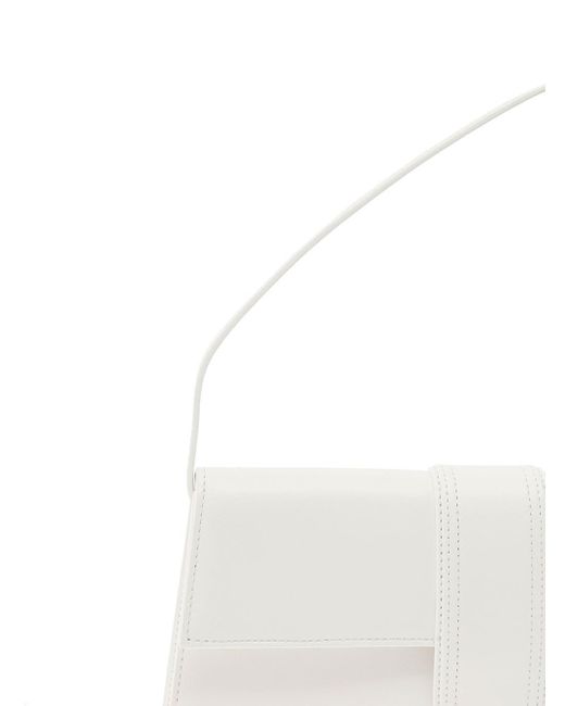 Jacquemus White 'Le Bambino Long' Handbag With Removable Shoulder Strap