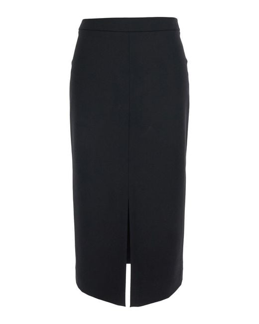 Jucca Black Pants Skirt With Slim Fit And Back Closure