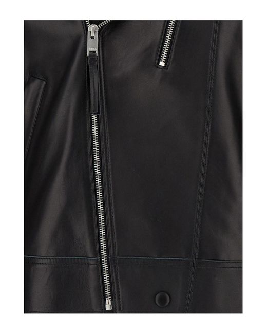 Arma Black Biker Jacket With Zip Fastening for men