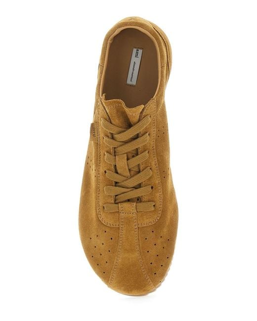 AMI Brown Sneakers With Perforated Design And Embossed Logo On The Back for men