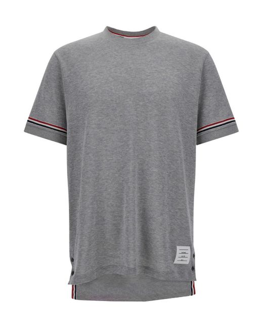 Thom Browne Gray Short Sleeve Crew Neck T-Shirt for men