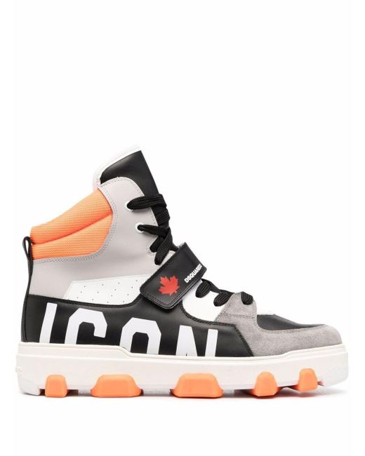 DSquared² D-squared2 Man's High Top Basket Multicolor Sneaker With Logo for men